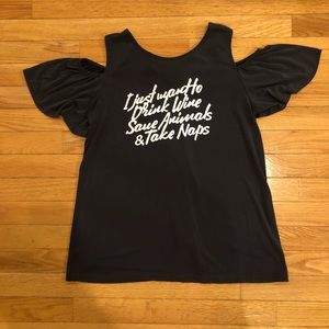 Francesca’s - “Drink wine” T-shirt